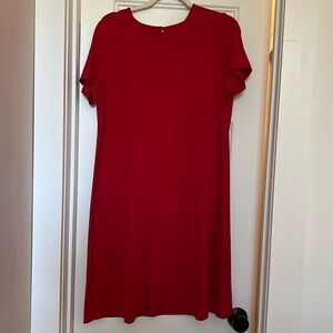 J Jill red short sleeve dress